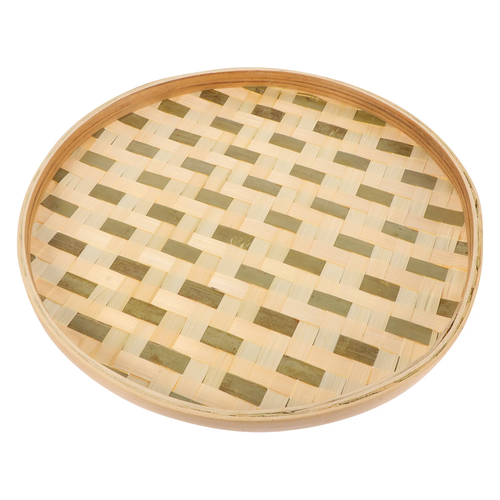 

Woven Bamboo Tray Round Serving Trays Fruit Basket Small Reusable Food Baskets Storage