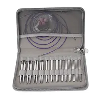 A 13 Pay PU Package Detachable Ring Needle Set Bright White Aluminum-plated Nickel Sweater Needle Diy Knitting Tool