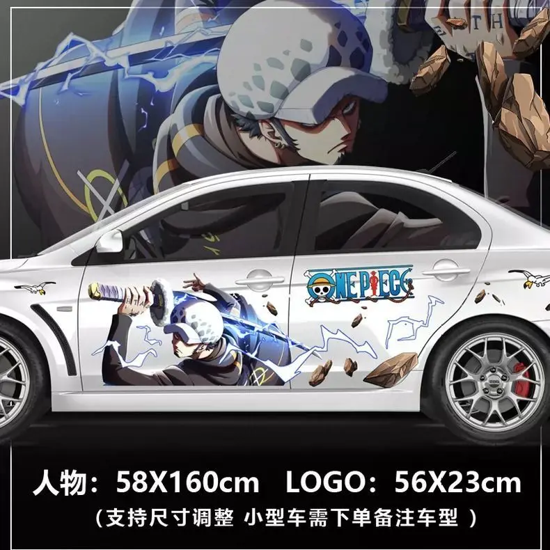 One Piece Sticker Autocarrosseriedecoratie Autofilmsticker Monkey D. Luffy Anime Sticker Roronoa Zoro Krasblokkerend Vakantiecadeau