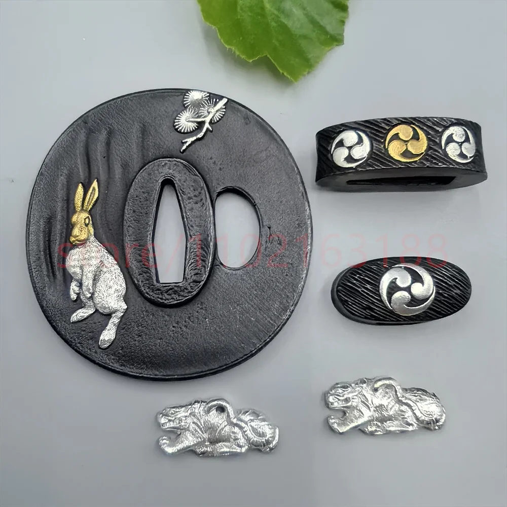 High Quality Copper Tsuba Handguard Guard Brass Fuchi Kashira Menuki For Japanese Real Japan Samurai Katana Sword Fittings Parts