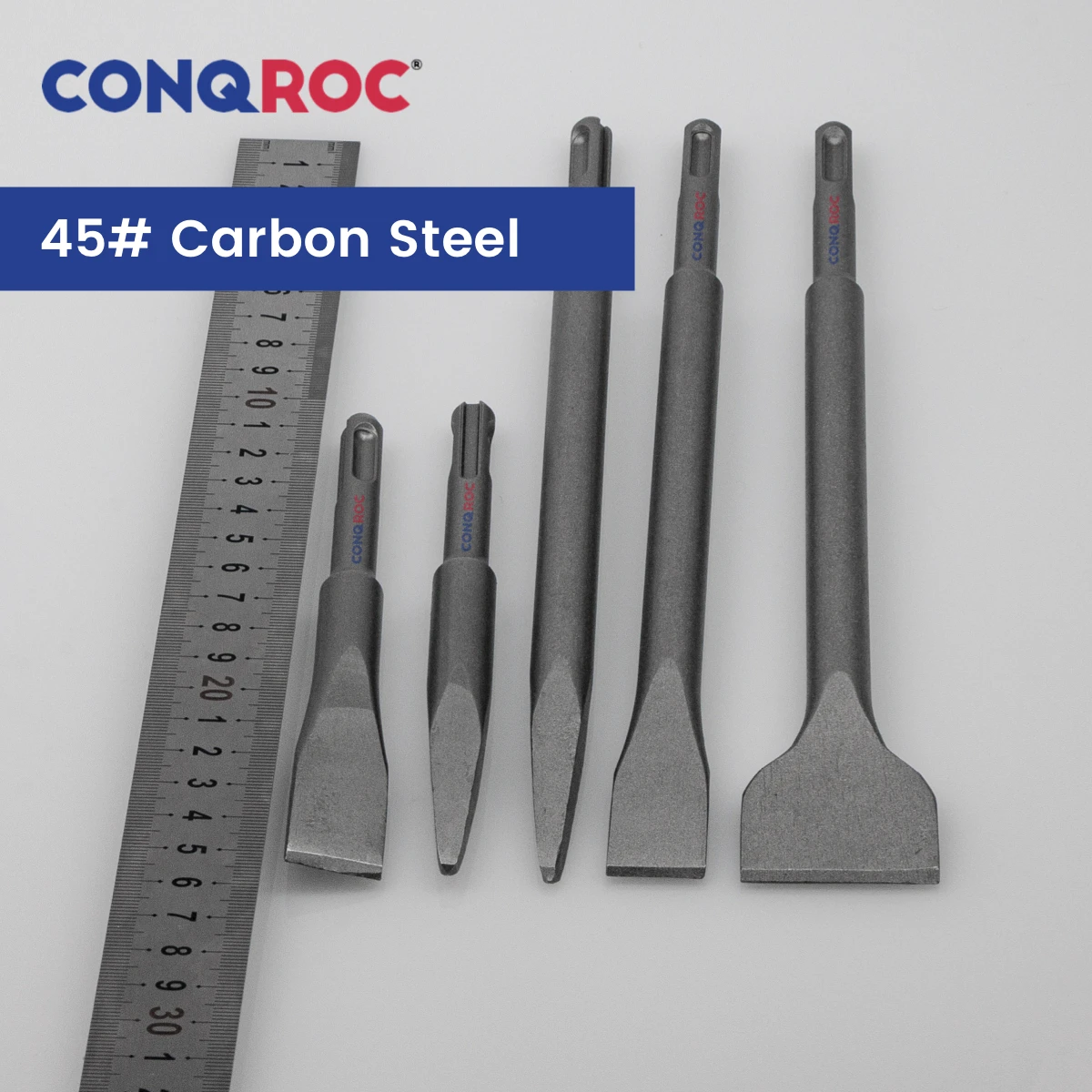 Набор долот SDS Plus Shank 45. #   Углеродистая сталь 5-разного типа для электрического молотка