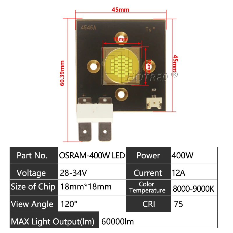 LED 400W Stage Light Chip Lamp DC30-36V 12A 60000LM Moving Head Follow Soptlight Waterproof 220V Lighting Transformers Driver