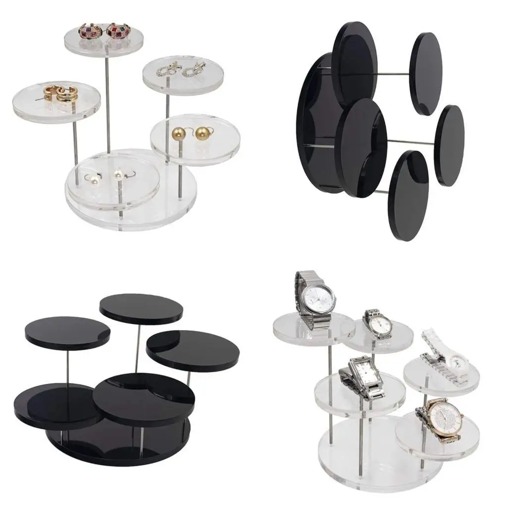 

652F Modern Acrylic Jewelry Stand Stylish Jewelry Storage Rack Elegant Display Holder for Collectors and Retailers