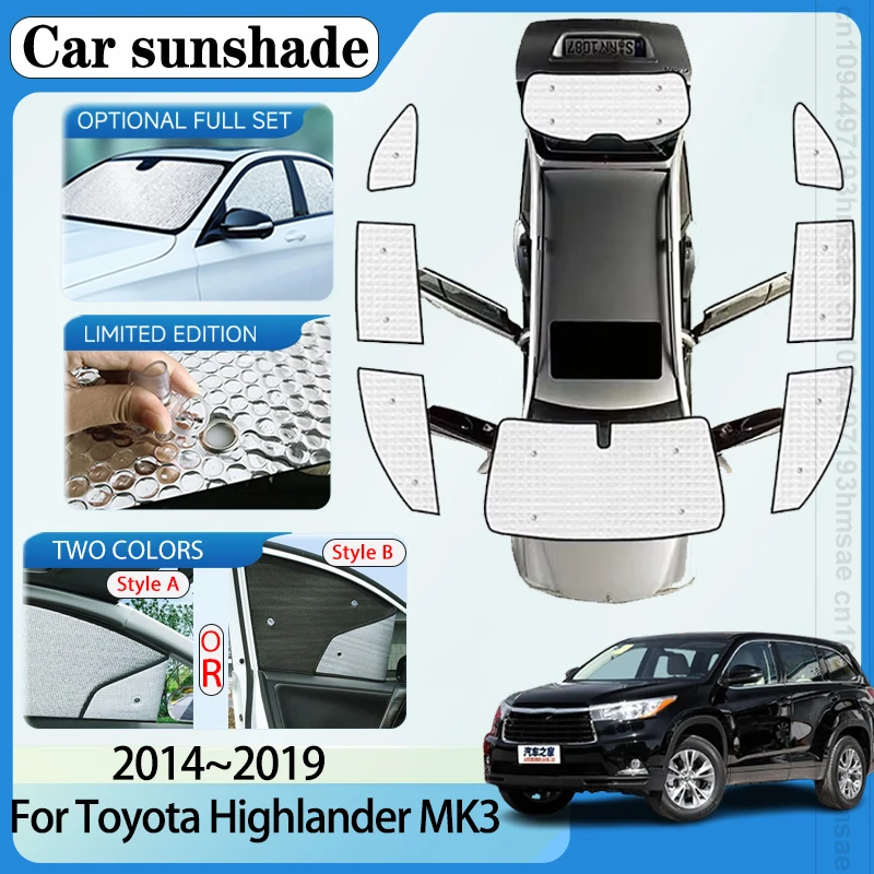 

For Toyota Highlander Kluger XU50 2014-2019 2018 Accessories Car Visors Sunscreen Sunshade Sun Blind Covers Interior Windshield