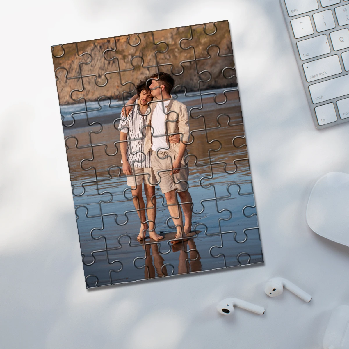 ตัวต่อภาพถ่ายแบบกำหนดเอง 35/300/500/1096 ชิ้น สำหรับคู่รัก ภาพถ่ายชายหาด ครอบครัว เพื่อน ลูกน้อย สำหรับงานวันเกิด งานแต่งงาน