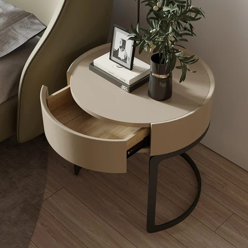 Luxury Minimalist Bedside Table Bed Side Table With 1 Drawer Nightstands For Bedroom Round Table Bedroom Furniture