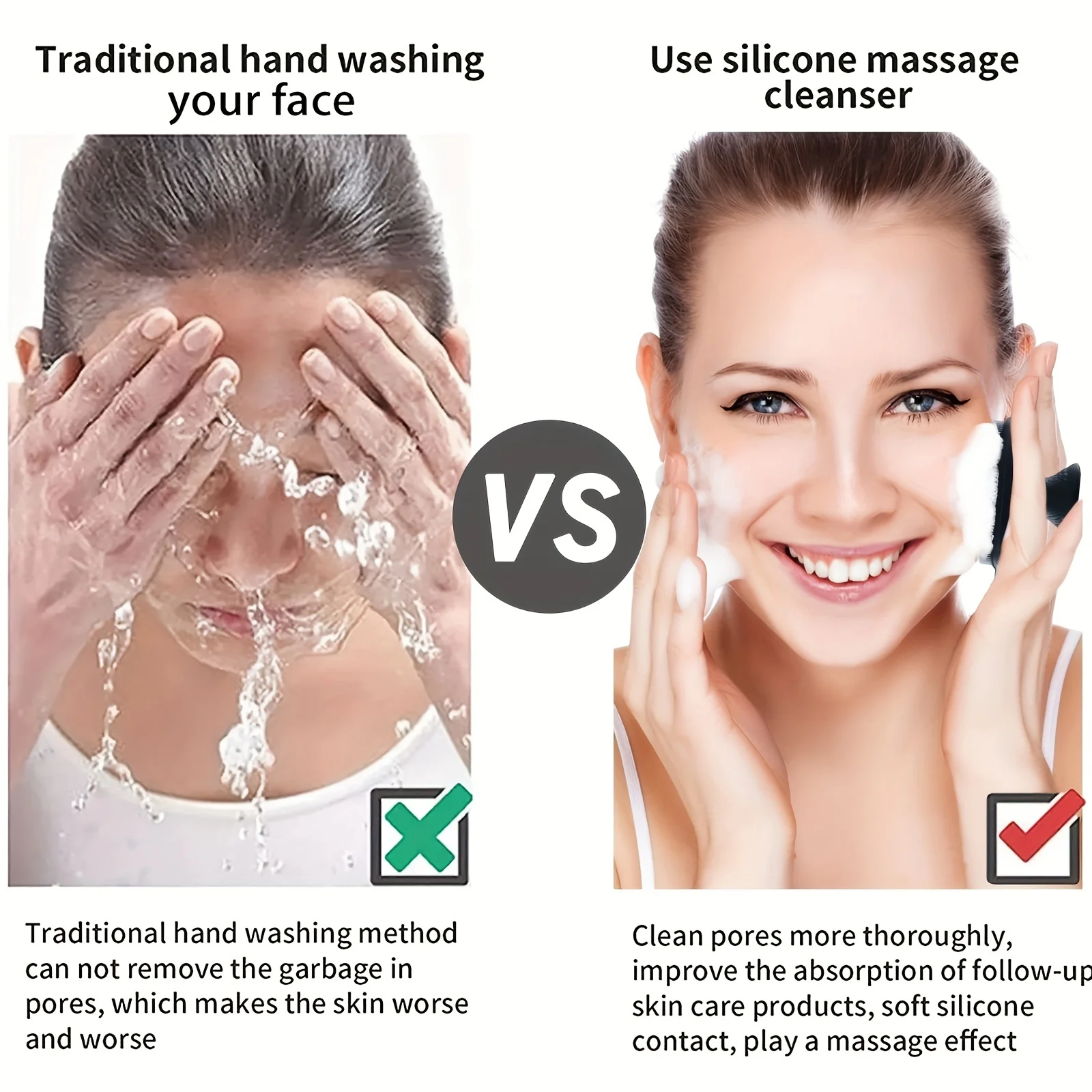 Épurateur de visage en Silicone pour hommes et femmes, brosse de nettoyage du visage, brosse de lavage du visage en Silicone, nettoyage manuel, soins de la peau