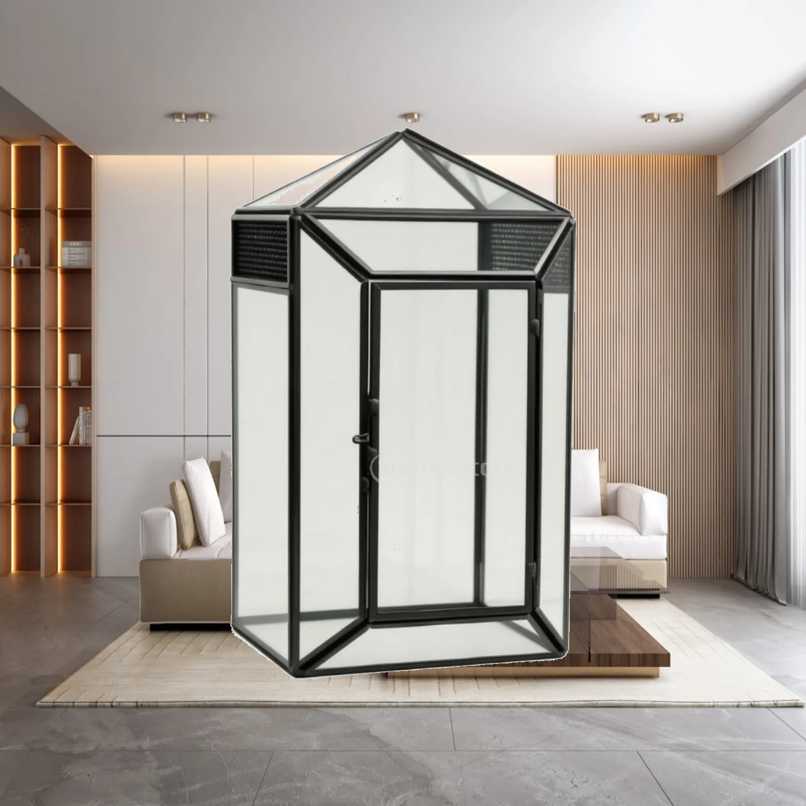 Compact Glass Terrarium with Front Latch Door for Miniature Landscape Cultivation