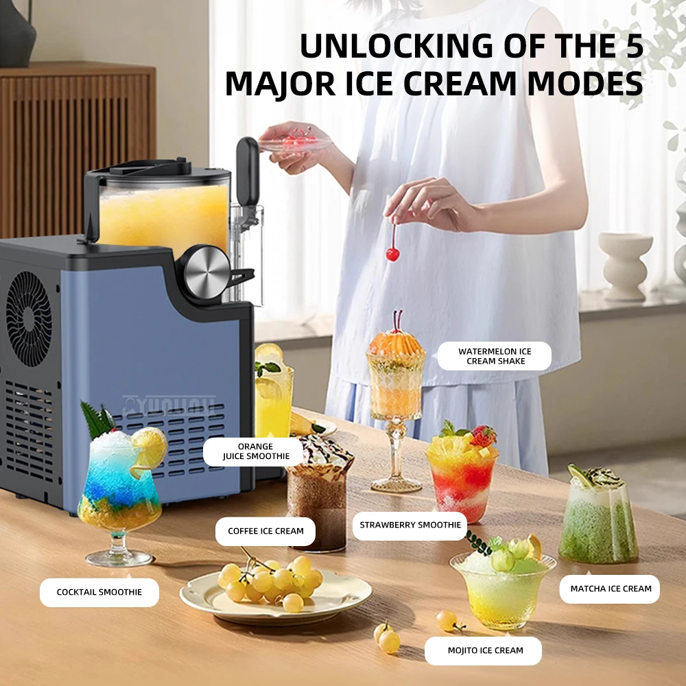 آلة عصير المشروبات العمودية الصغيرة آلة الآيس كريم متعددة الوظائف التلقائي بالكامل ميلك شيك Eismaschine Fuer Zu Hause