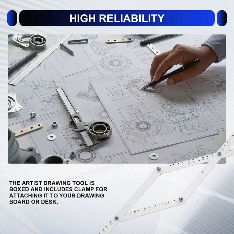 Scale Excellent Folding Ruler Artist Pantograph Copy Rluers Draw Enlarger Reducer Tool For Office School Drawing-A07G