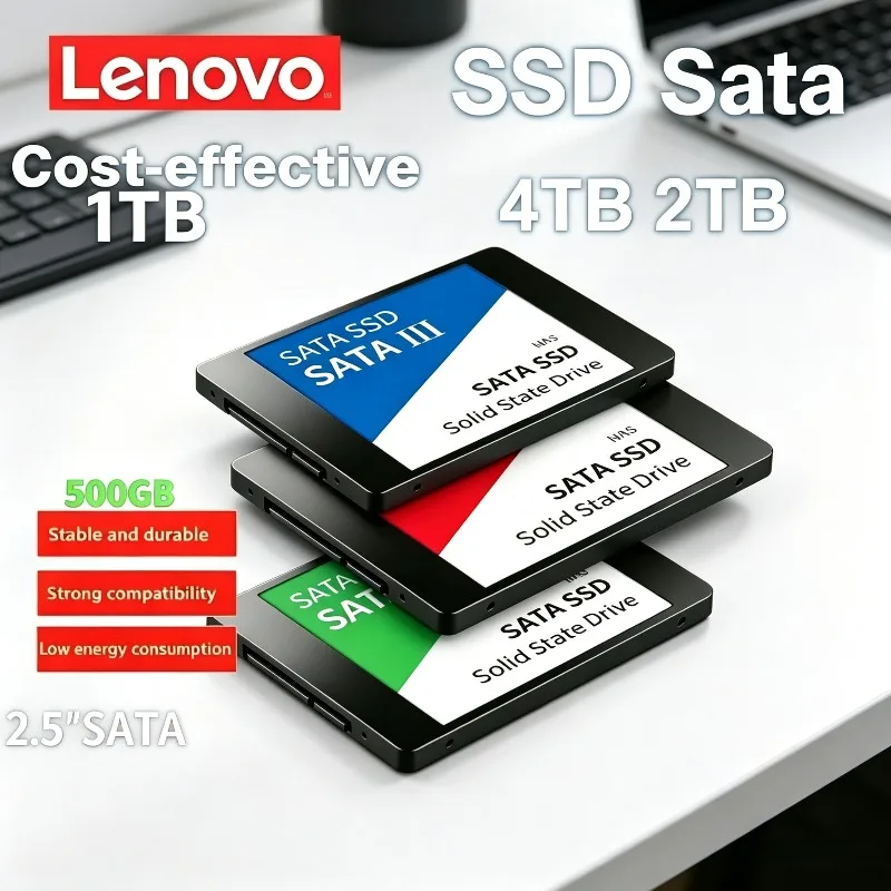 

Внешний портативный SSD-накопитель Lenovo с интерфейсом SATA3 для ноутбуков и компьютеров, 1 ТБ, 2 ТБ, 4 ТБ