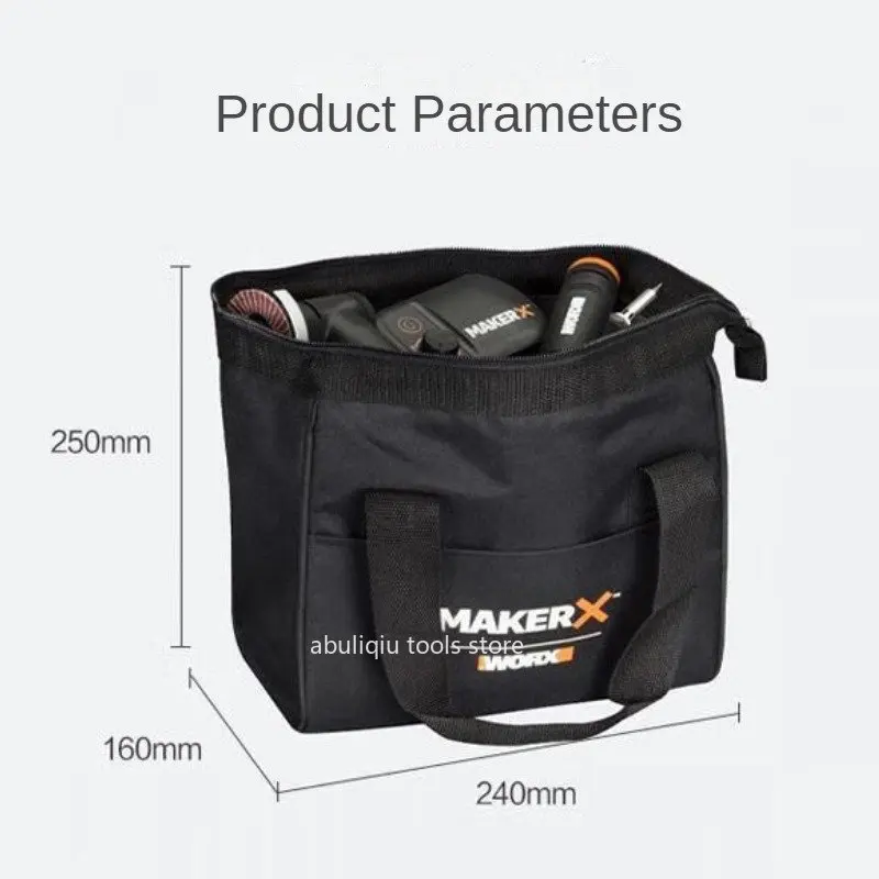 Worx MakerX Tool Storage Cloth Bag Wa1551 Multi-Function Tool Bag Oxford Cloth Portable Electrician Bag Power Tool Handbag Kit