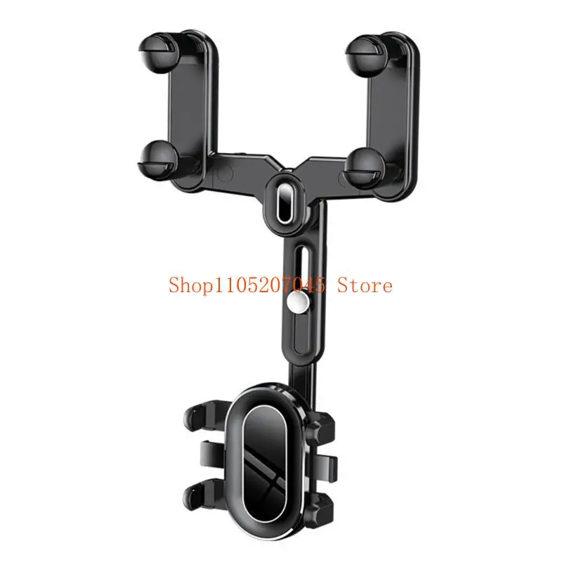 

37cd 360 Rotating Car Rearview Glass Phone Holder Perfect for Kids and Adults for 4''-7'' Phone and Navigation Device