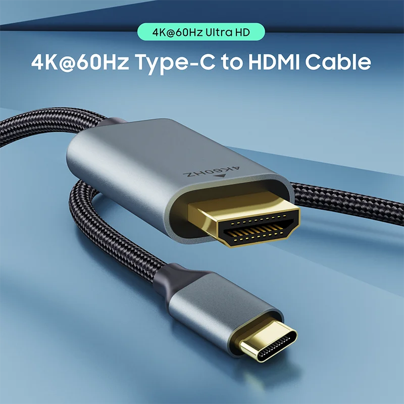 Adaptateur de câble Vothoon USB C vers HDMI 4K 60Hz câble USB Type C vers HDMI Thunderbolt 3 Compatible avec MacBook Pro Air iPad Pro