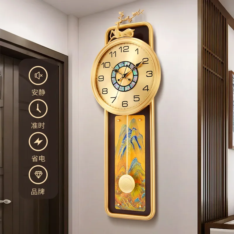 2025 new light luxury brass wall new Chinese living room home fashion silent wall atmospheric wall