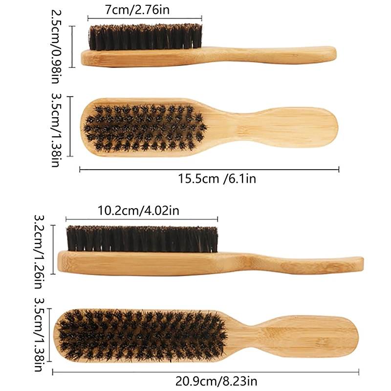 Wood Handle Boar Bristle Cleaning Brush Hairdressing Beard Brush Anti Static Barber Hair Styling Comb Shaving Tools For Men