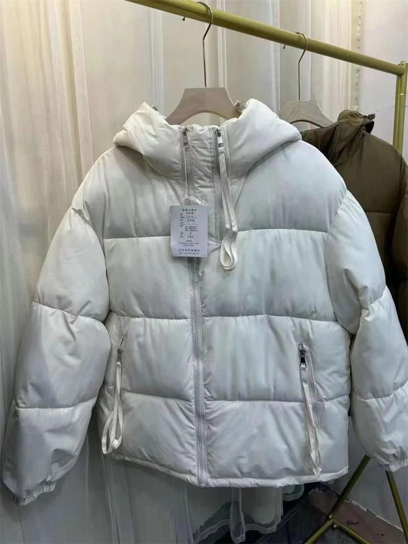 

Fashion Cotton Padded Coats Korean Loose Warm Hooded Quilted Jacket Women 2025 New Winter Clothes Casual Parkas