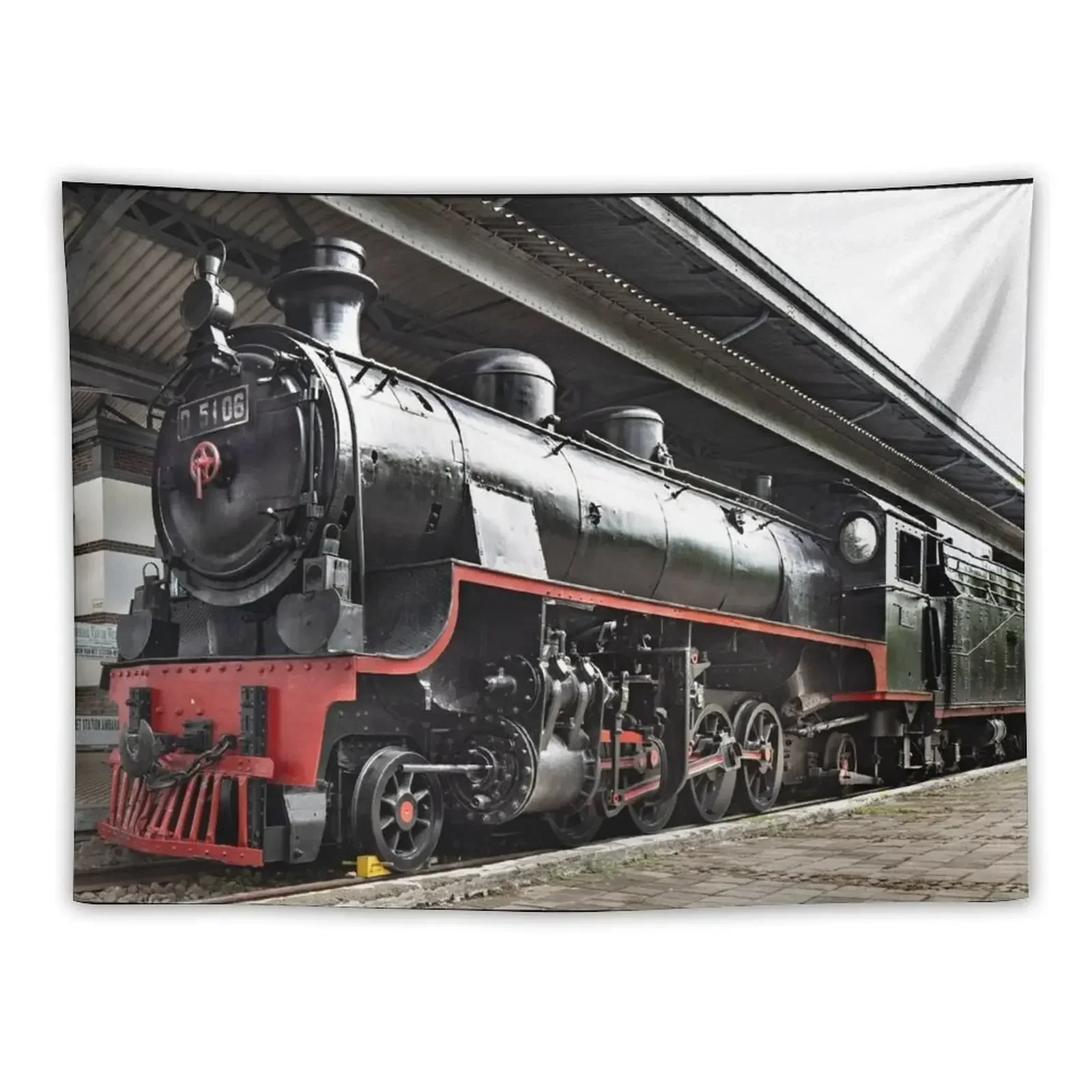 

PJKA Steam Locomotive No. D5106 - Ambarawa Railway Museum, Java, Indonesia Tapestry Bedroom Decorations Tapestry