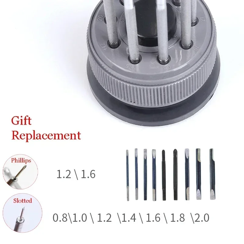 9 قطعة مجموعة مفكات ساعة أداة إصلاح مفك مجموعة مع قاعدة دوارة مفك فولاذي 5978 لإصلاح نظارات الساعة 2026