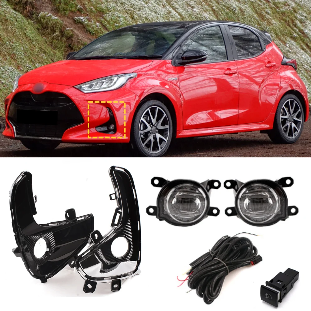 

For Toyota Yaris 2020-2021 Automotive Front Bumper LED Daytime Anti Fog Light Assembly Kit OE TY3321