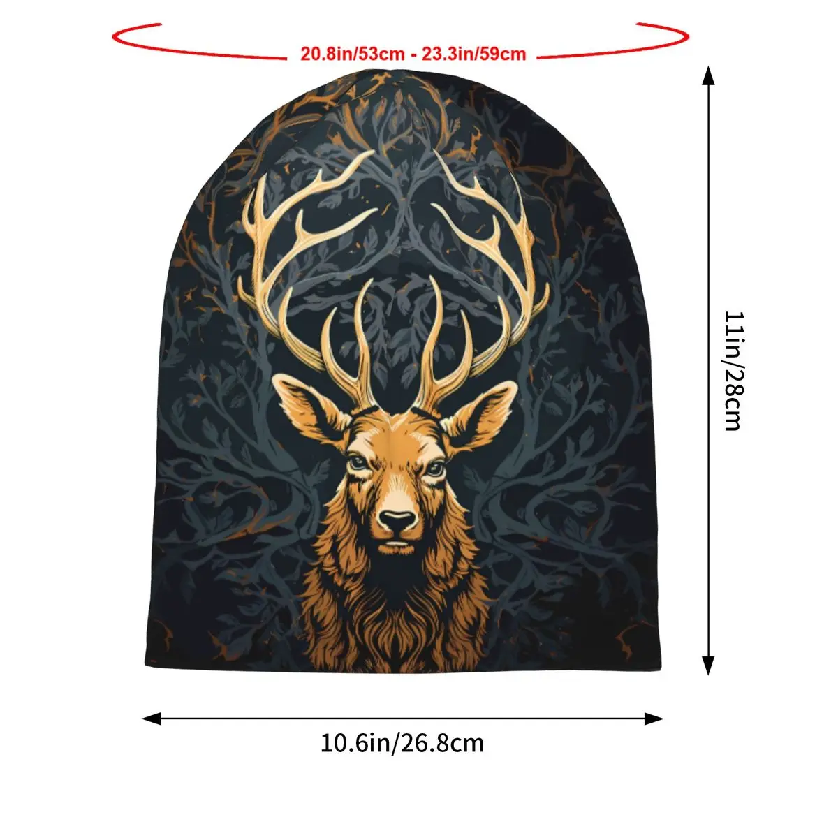 Golden Antler Majesty Deer Thin Skullies Beanies Autumn Spring Caps For Men Ski Caps Bonnet Hats