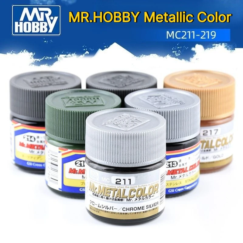 Mr Hobby GSI Metal Color MC211‑MC219 10ML Oil‑Based Nitro Model Paint Metallic Color for Scale Model Painting Supplies