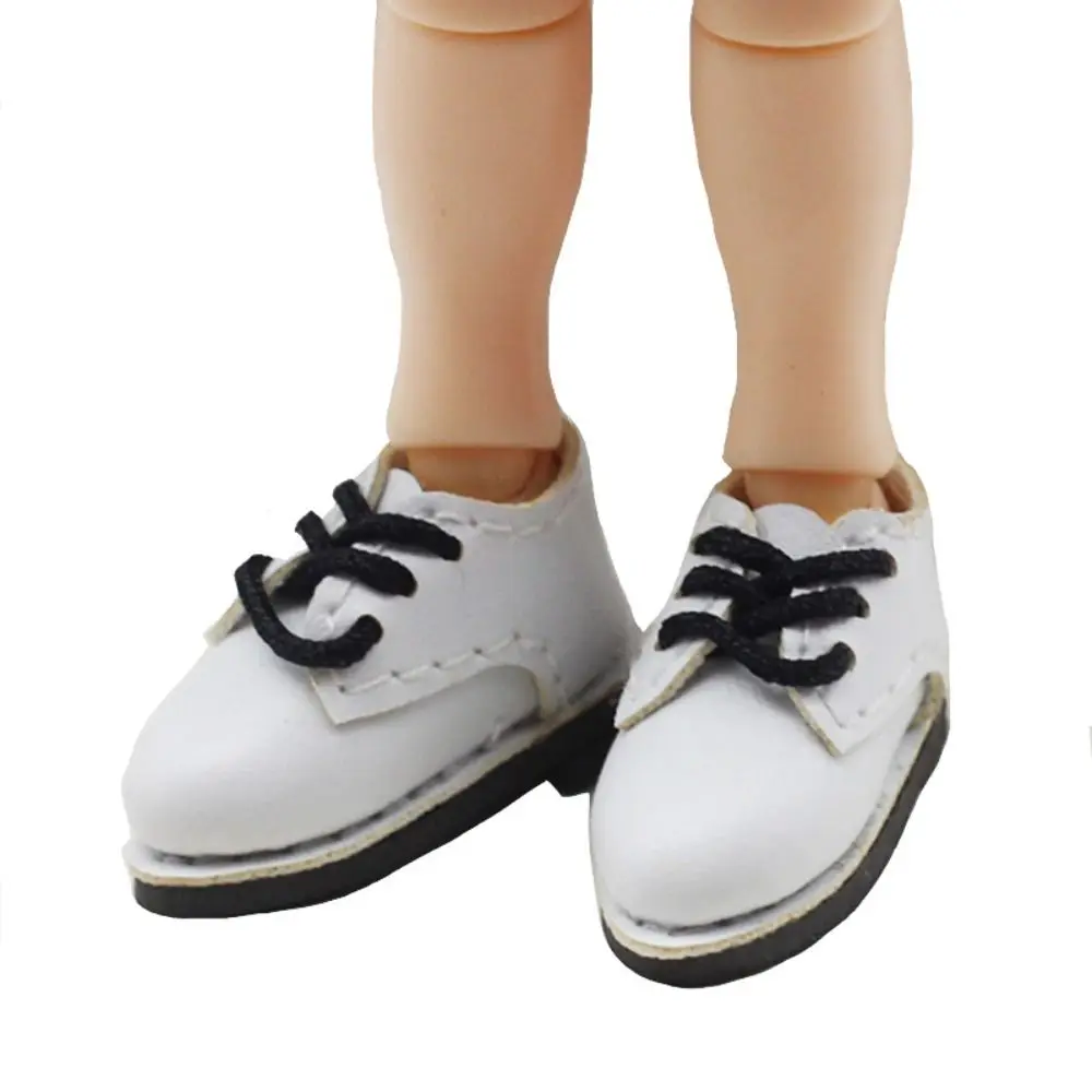 1 par de accesorios de cuero PU 1/12 Bjd zapatos zapatos punta redonda zapatos de cuero PU 1 par lindo BJD PU zapatos niños