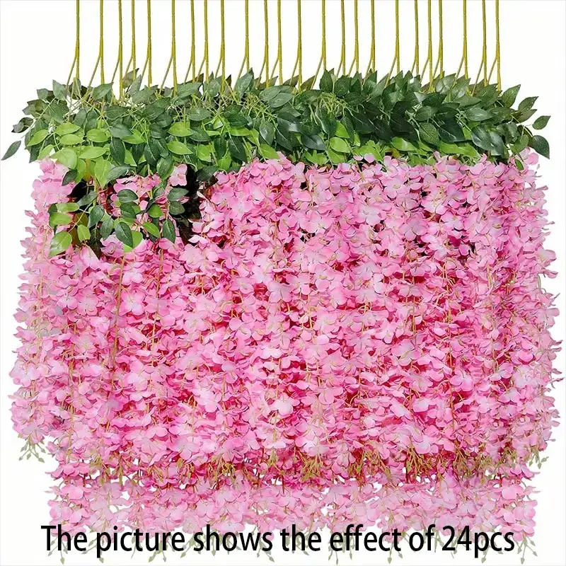 12 stuks blauweregen wijnstok kunstbloemen groothandel trailing nep string voor thuis bruiloft decor zijde