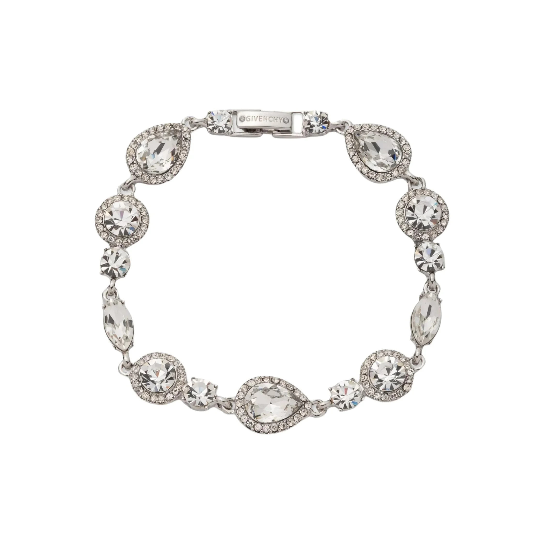 Pulseiras de cristal de vidro Givenchy femininas prateadas 07B00378