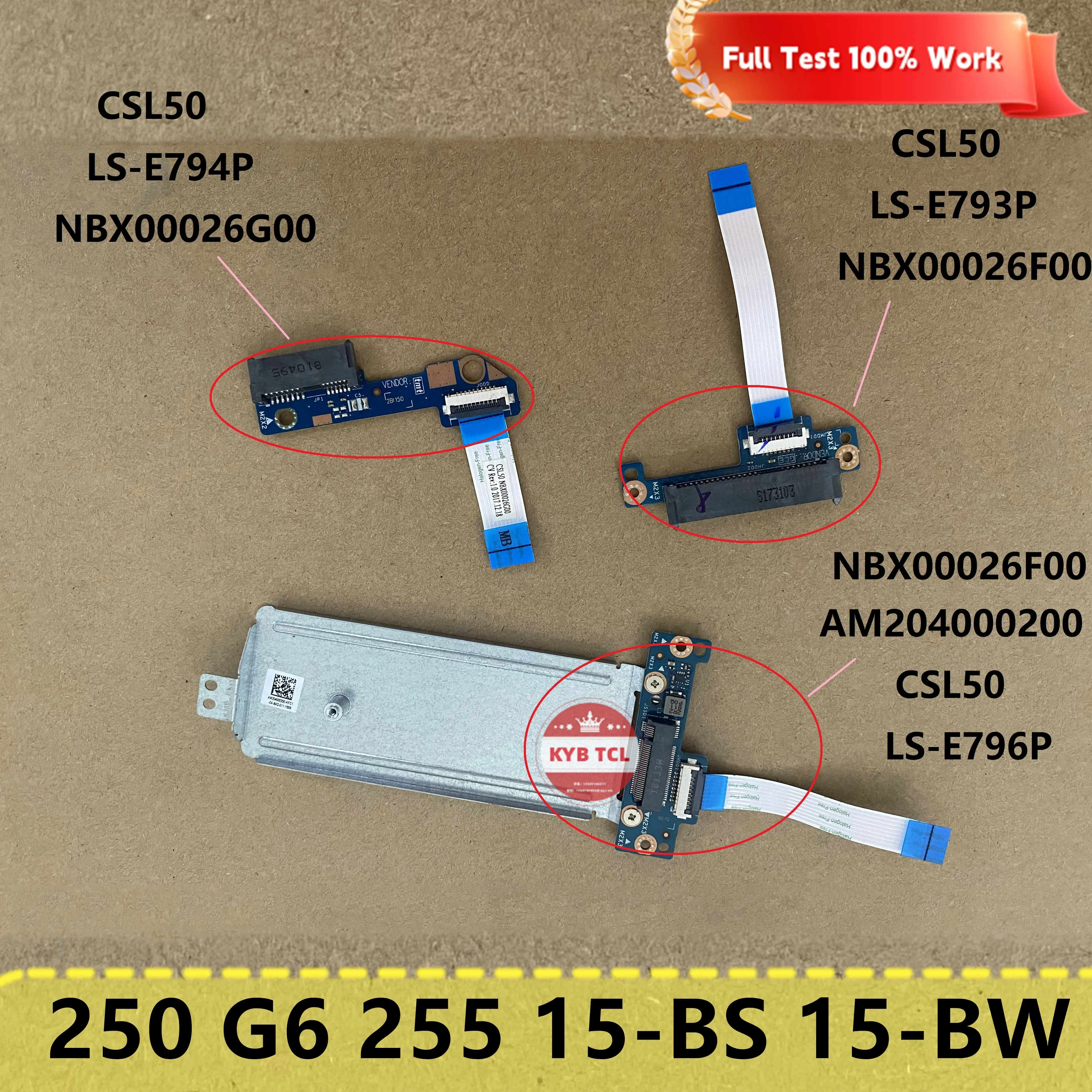 Placa de Unidad Óptica DVD, Placa de Disco Duro SSD M.2, Cable de Disco Duro LS-E794P LS-E796P LS-E793P para HP 15-BW 15Z-BW 15-BS 250 G6 255 G6