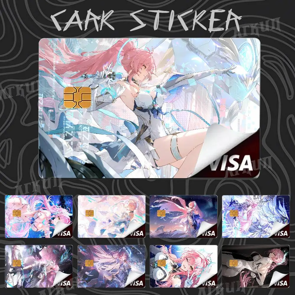 Cute Kawaii Pretty Hot Girl Aemeath Luxury Wuthering Waves Gaming Credit Card Film Debit Protect Bank Bus Card Sticker Skin