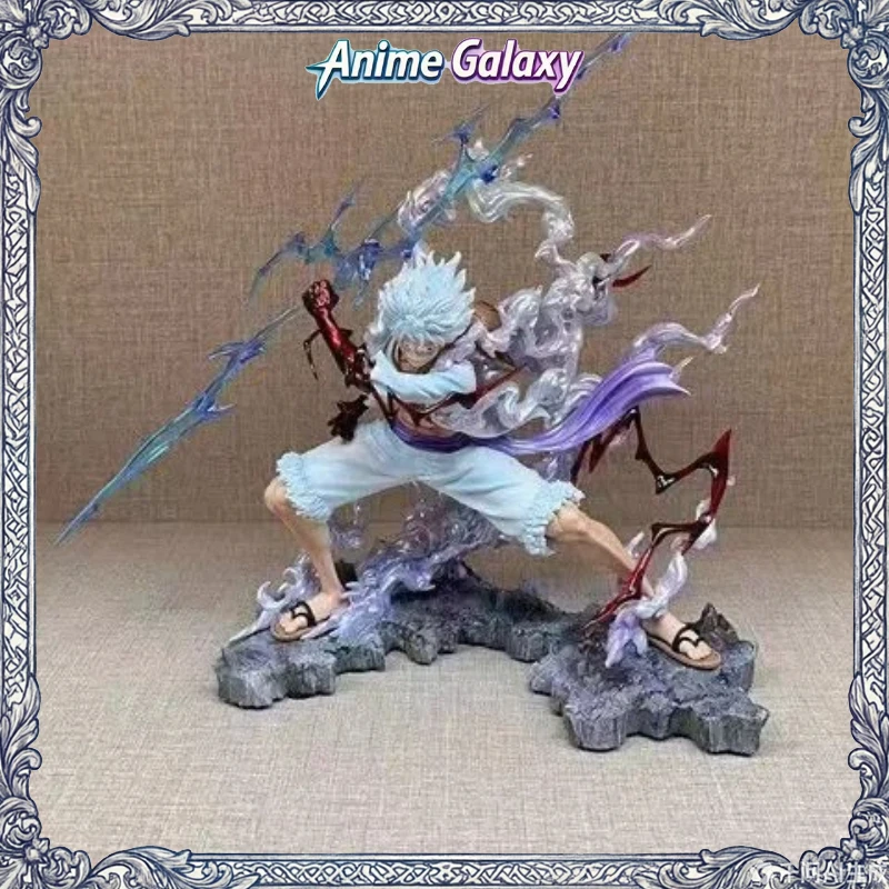 

One Piece Nika Luffy 28cm Figure Holding Thunder With Gods Anime Model Statue Collection Desktop Decor Ornament Gift For Fans