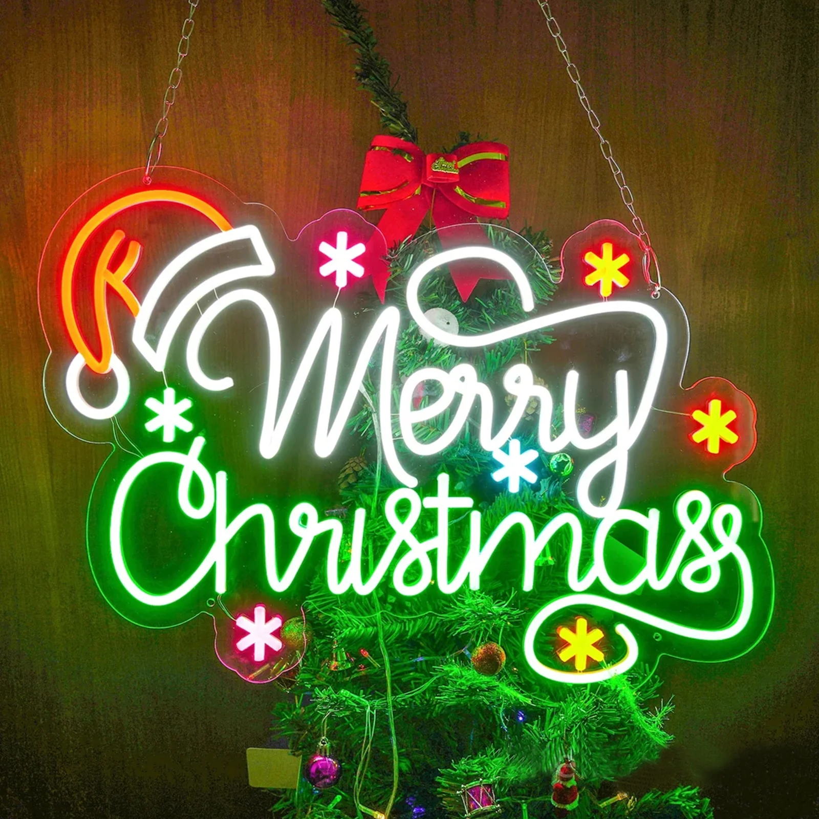 Merry Christmas Neon Sign Happy New Year LED Sign Light Art Night Light for Party Kids Bedroom Bar Pub Club Christmas Decor Neon