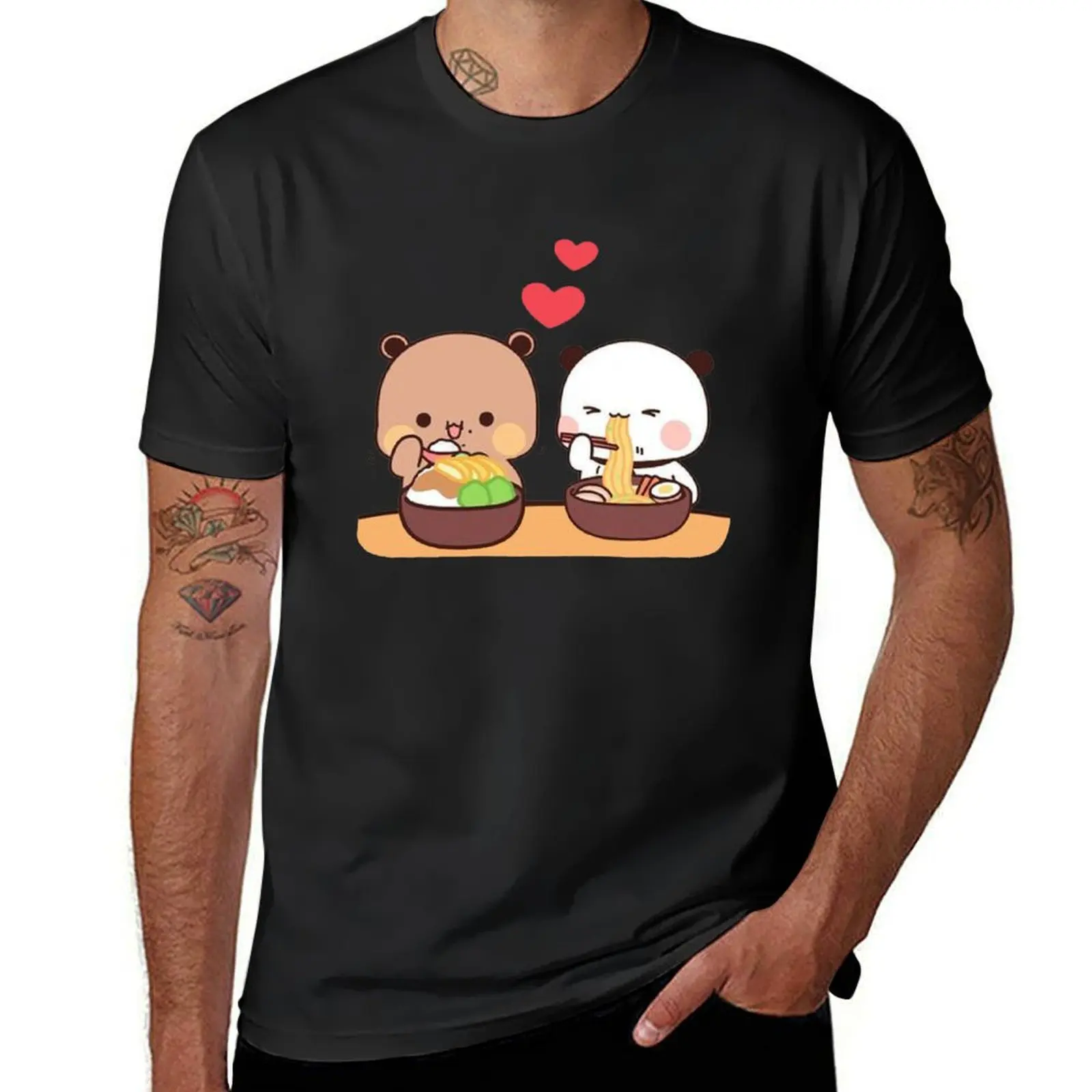 

peach and goma mochi bear T-Shirt customs graphics summer tops men clothing