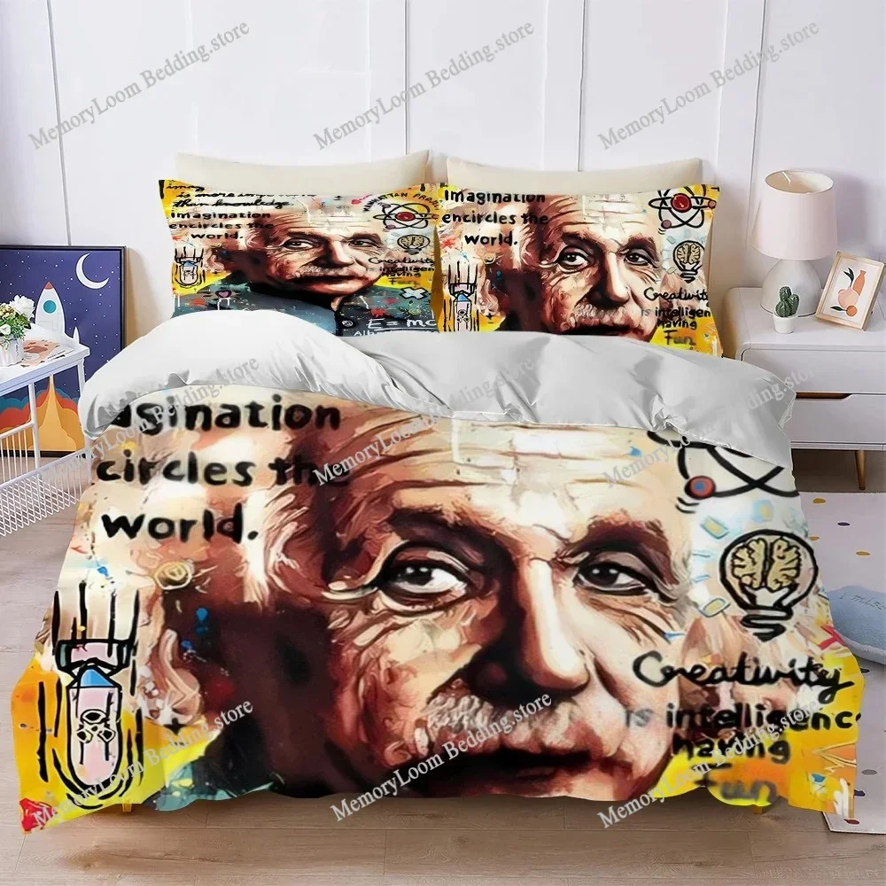 Art Albert E-Einstein-Math Duvet Cover Set Home Style Bedding Soft Laundry Cotton Bed Four Seasons Student Dormitory741