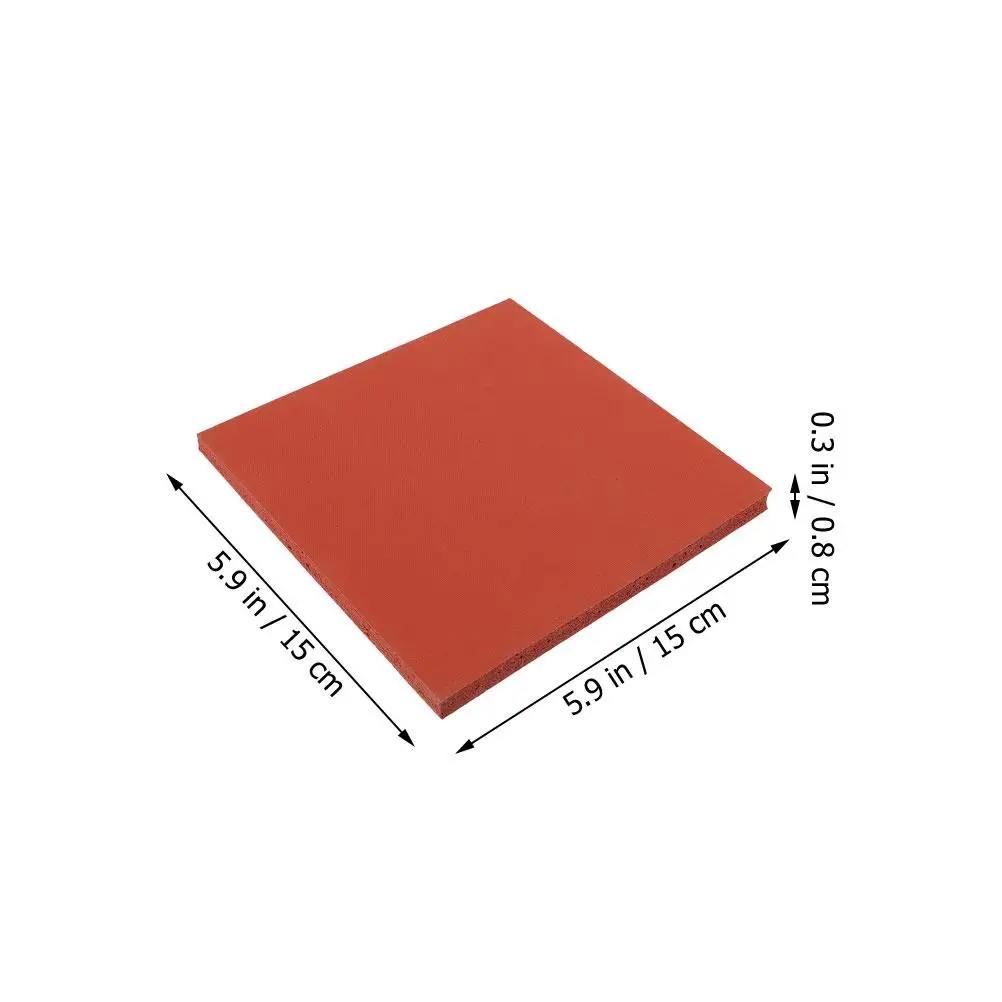 Silicone Foam Board Gasket 8mm 15x15cm Red Pad Wear Resistant Insulation Mat Transfer Machine Stamping Pillow