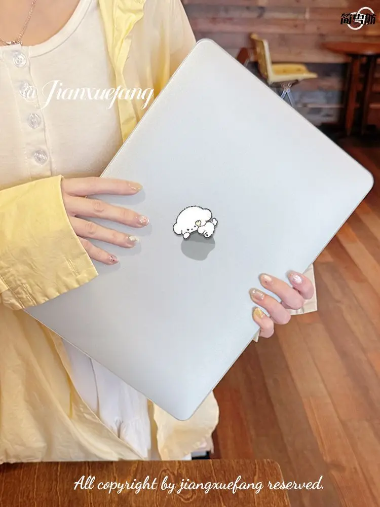 Crystal Clear White Dog Case for Macbook Air 13.6 M5 M1 Pro 14 M4 Air 15.3 13 M3 15 M2 Mac Cover A3113 A2681 A2442 A2941 PC