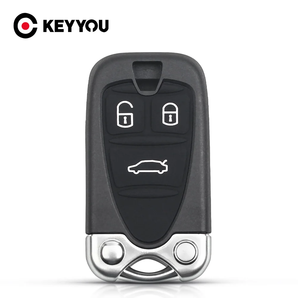 KEYYOU 3 Button Replacement Car Key Shell Case For Alfa Romeo 159 Brera156 Spider Remote Key Replacement With Uncut  Blade Auto