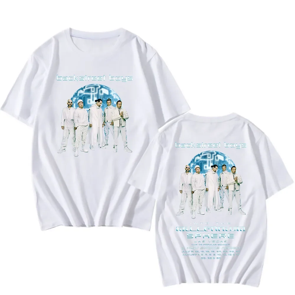 باك ستريت بويز في جولة الألفية 2025 تي شيرت قصير الأكمام الصيف رجالي بلايز موضة الفرقة الطباعة تي شيرت للجنسين تيز #3