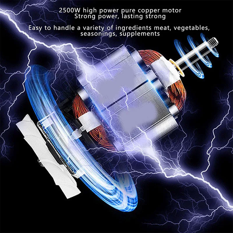 2500 واط الفولاذ المقاوم للصدأ المطبخ مفرمة اللحوم الأعمال المنزل زلابية حشو كسارة الخضار اللحوم المفرمة آلة حشو #4