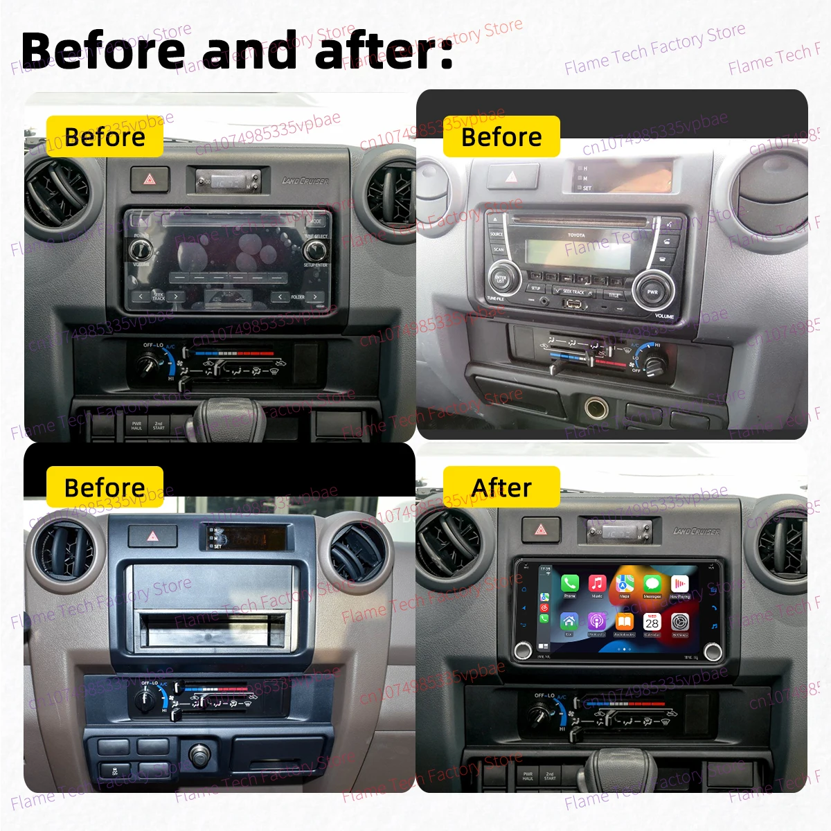 Carplay Android Car Multimedia 2Din Car Radio for Toyota Landcruiser Land Cruiser LC 70 Pick Up 2007-2024 7