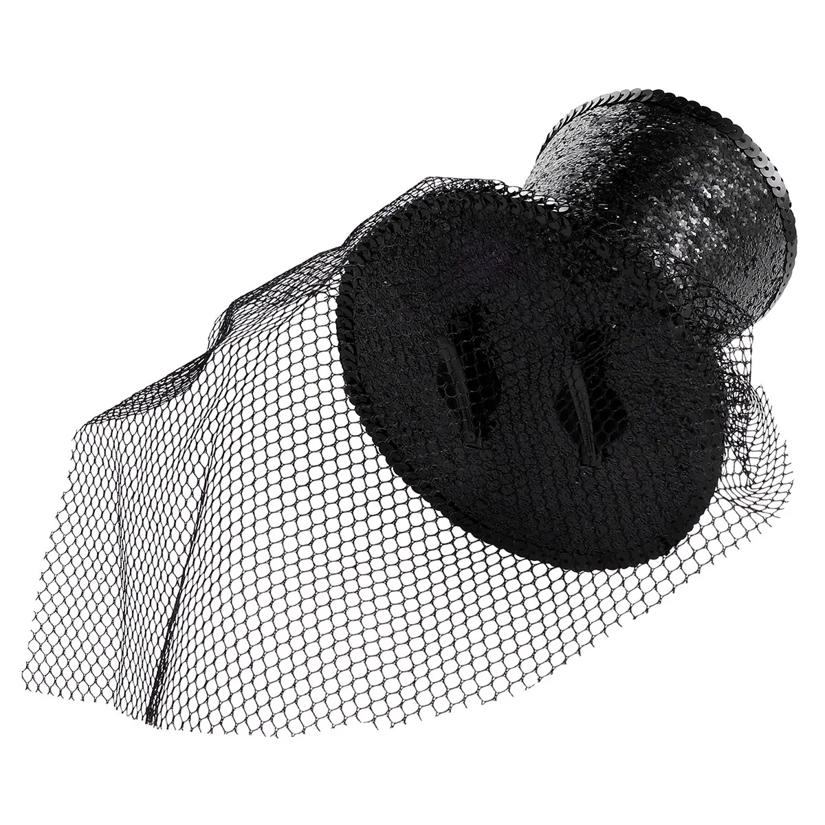 

Elegant Vintage Veil Headband Hat-Shaped Hair Hoop for Women Comfortable One-Size-Fits-Most Wedding Party Banquet Dancing Travel