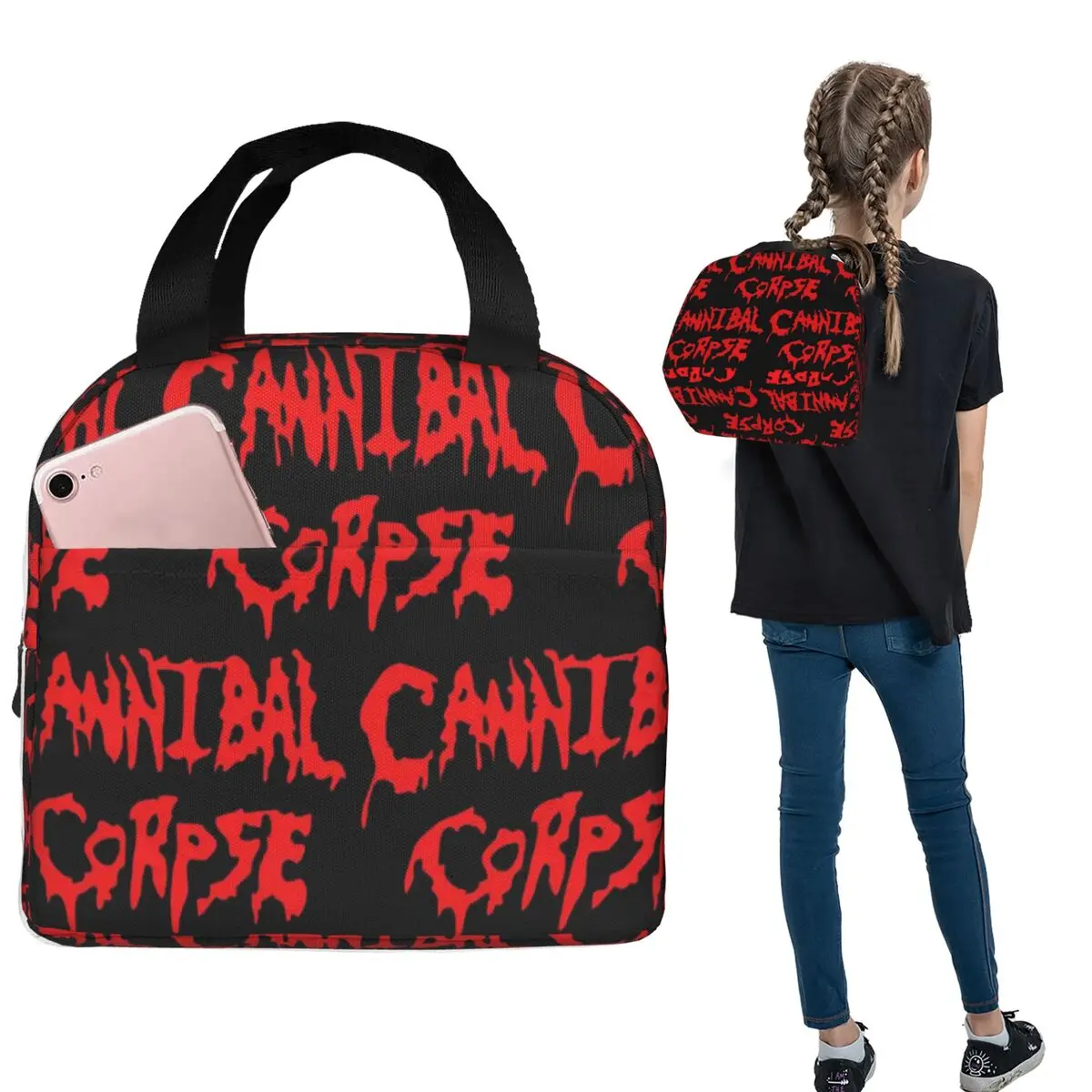 

Изолированная сумка для обеда Cannibal Corpse Death Metal Band для женщин и детей, портативные коробки для еды, термосумка для обеда