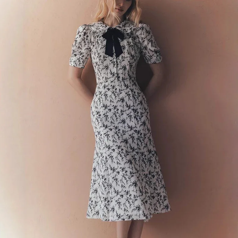 

Поп-платье трапециевидной формы с цветочным принтом и контрастным принтом для женщин, облегающее летнее женское модное элегантное тонкое платье со шнуровкой и лацканами