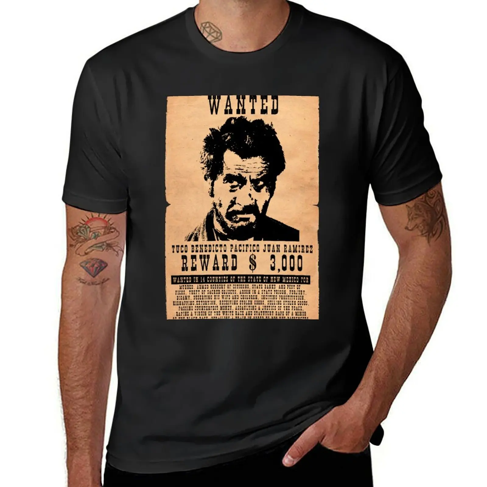 

WANTED TUCO RAMIREZ T-Shirt anime clothes Short sleeve tee baggy shirts tshirts for men