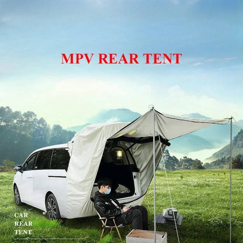 

Without Support Poles!Rear Tent MPV Special Outdoor Camp Car Tail Multifunction Roof Extension Sunshade Rainproof Anti-mosquito