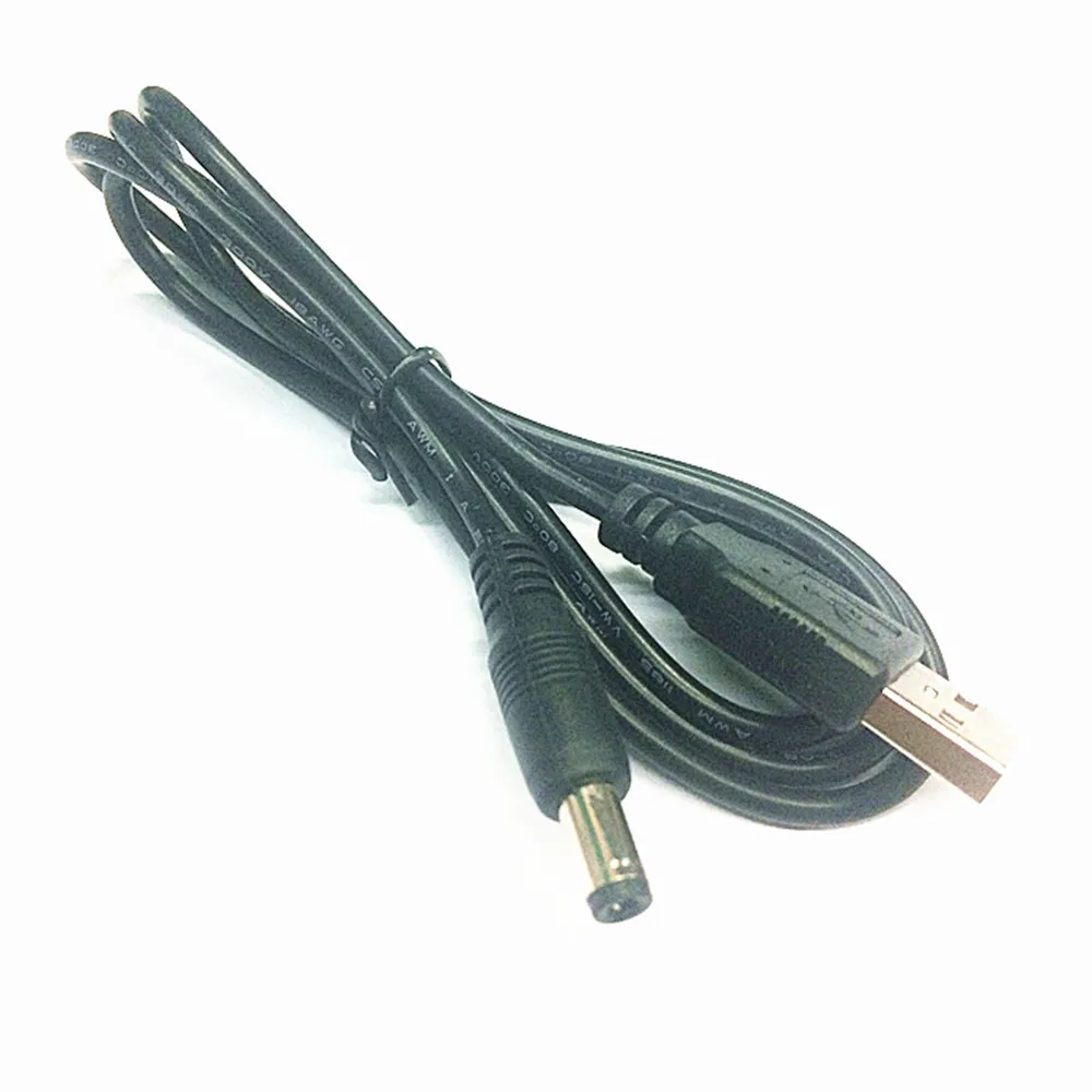 USB to 5.5 mm/2.1 mm 5 Volt DC Barrel Jack Power Cable