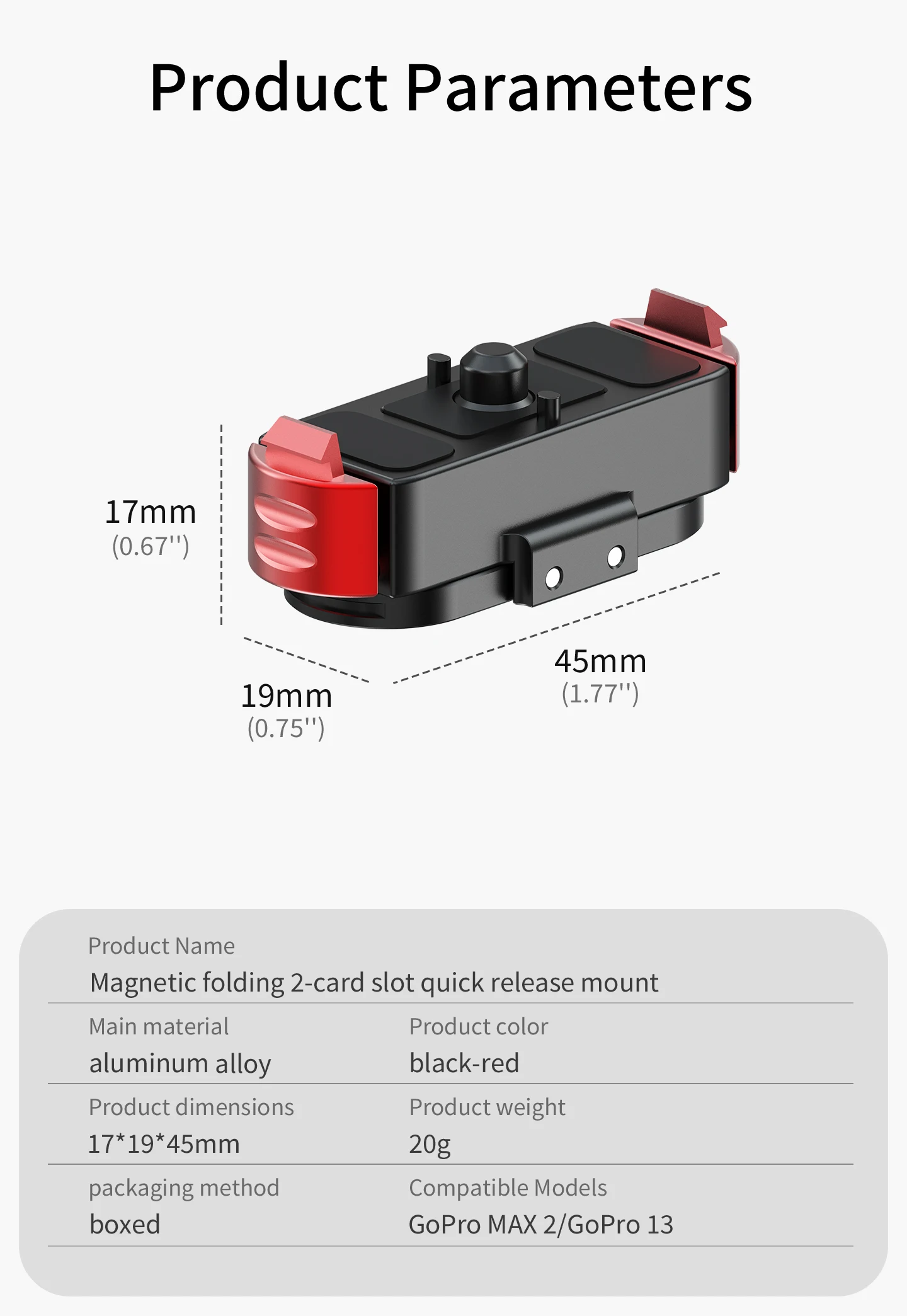 Neue Dual Lock Magnetische Quick Release Basis Action Kamera Stativ Halter 1/4 Anti Umkehr Halterung für GoPro MAX 2 für Go Pro Hero 13 – Detail 3