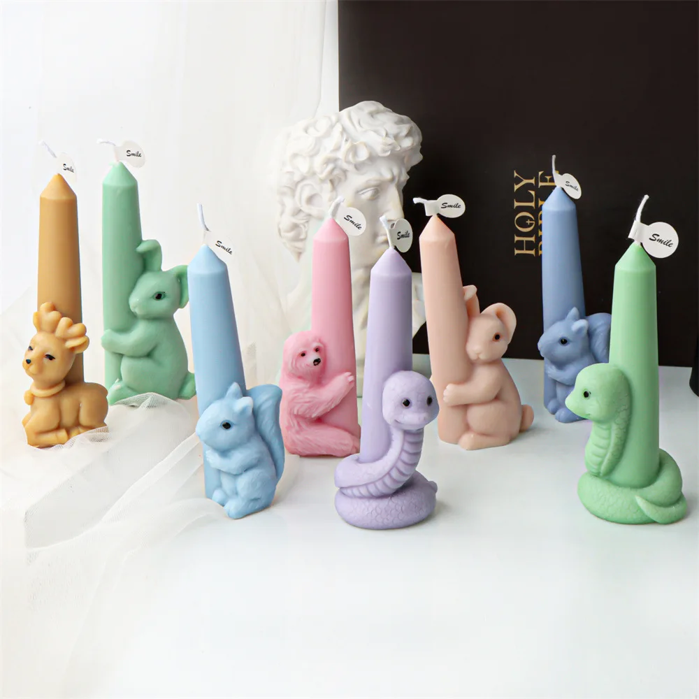 Łosia węża niedźwiedzia królika świeca silikonowa forma do świątecznego i romantyczna dekoracja gipsu forma domowej roboty rękodzieła prezent Kitch