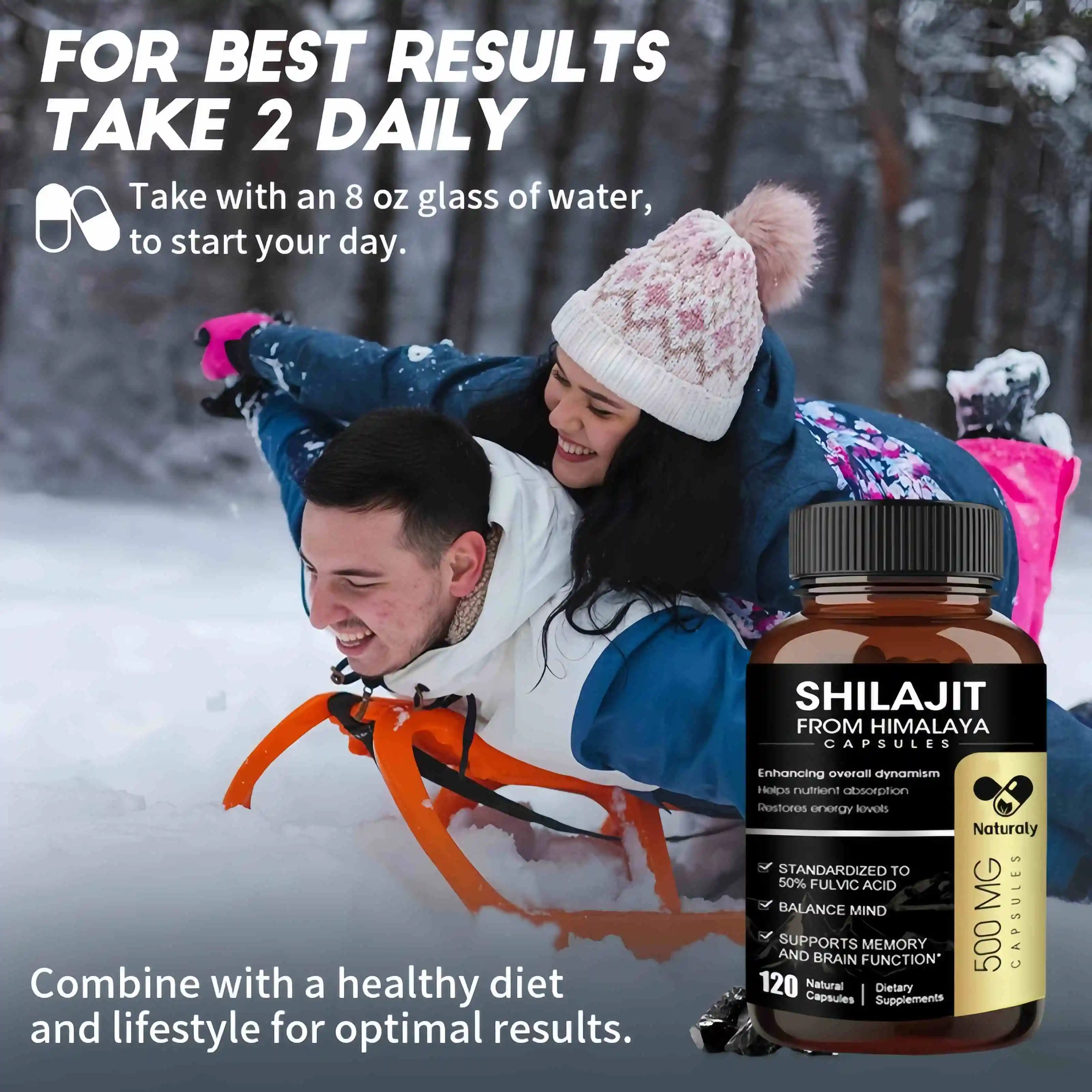 Organic Shilajits Capsules Rich in ginseng & Fulvic Acid For Male Hormone Balance Energy Supplement